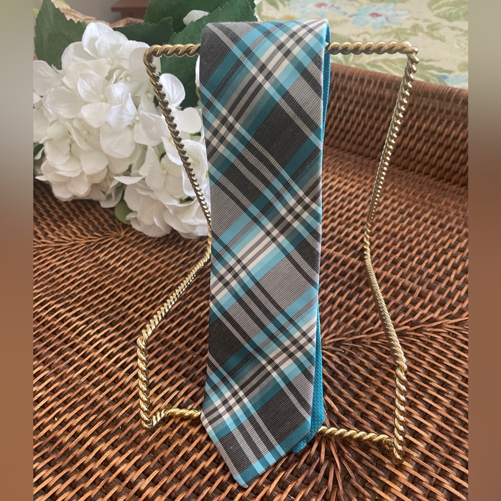 Alfani blue and plaid tie